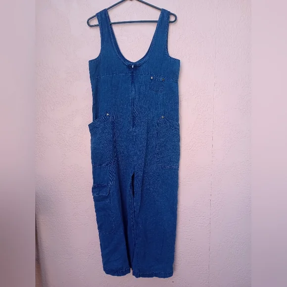 NWT Anthropologie Pilcro Wide-leg Zipfront Overalls In Size XS (Runs Large) - Picture 3 of 9